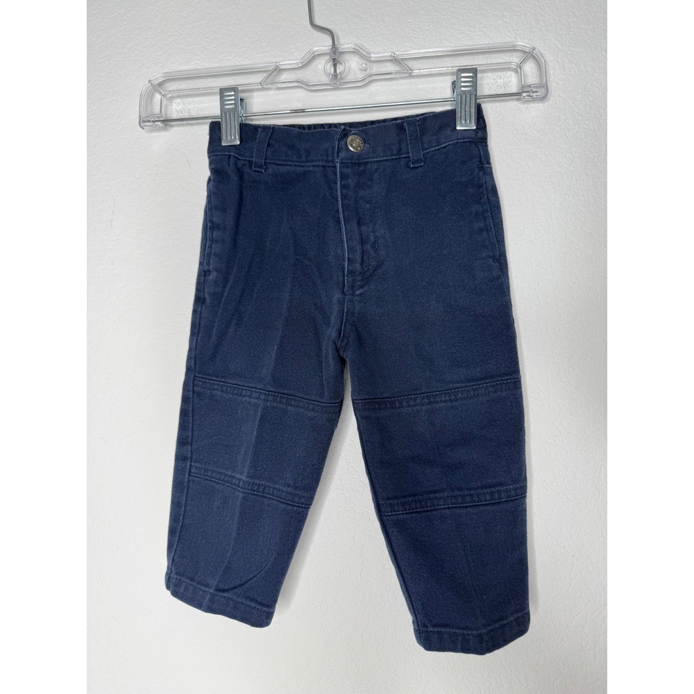 Vintage McKids McDonald's Navy Blue Twill Pants Infants 12M Oak Forest Trail 90s
